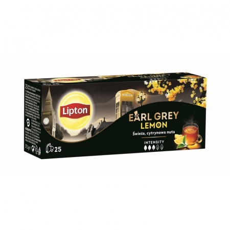 Ceai Plic - LIPTON Earl Grey, ceai, Negru, 25 pliculete