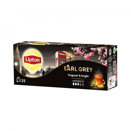 Ceai Plic - LIPTON Earl Grey Classic, ceai, Negru, 25 pliculete