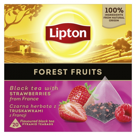Ceai Plic - LIPTON Forest Fruits, ceai, Negru, 20 pliculete piramidale