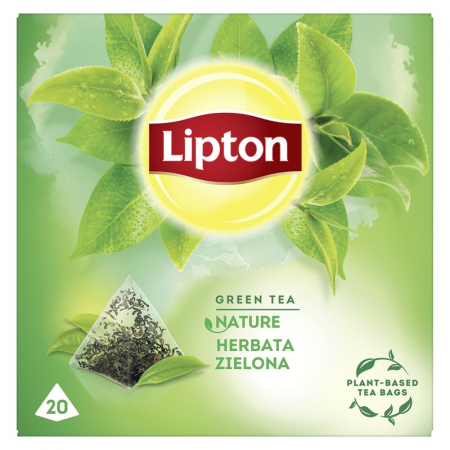 Ceai Plic - LIPTON Nature, ceai, Verde, 20 pliculete piramidale
