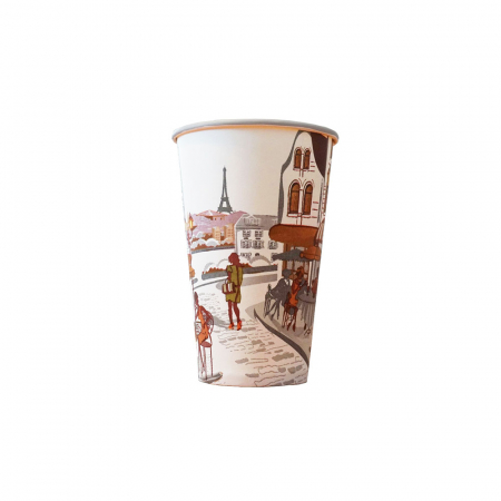 Pahare Palete Capace - Pahare carton City 12 oz, 330 ml, 50 buc