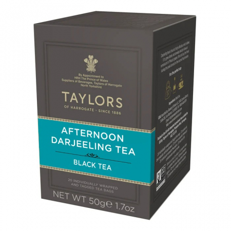 Ceai Plic - Taylors Ceai Negru Afternoon Darjeeling, 20 pliculete ambalate individual, 50 gr.