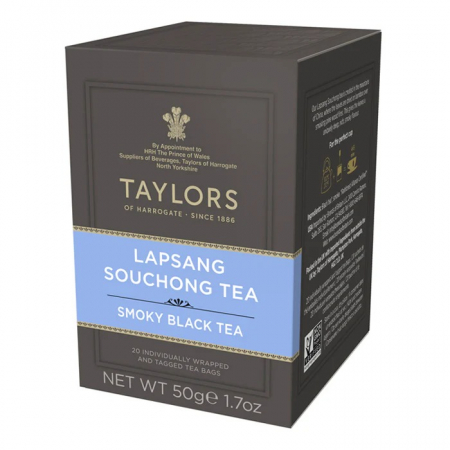 Ceai Plic - Taylors Ceai Negru Afumat Lapsang Souchong, 20 pliculete ambalate individual, 50 gr.