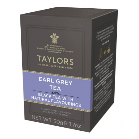 Ceai Plic - Taylors Ceai Negru Earl Grey, 20 pliculete ambalate individual, 50 gr.