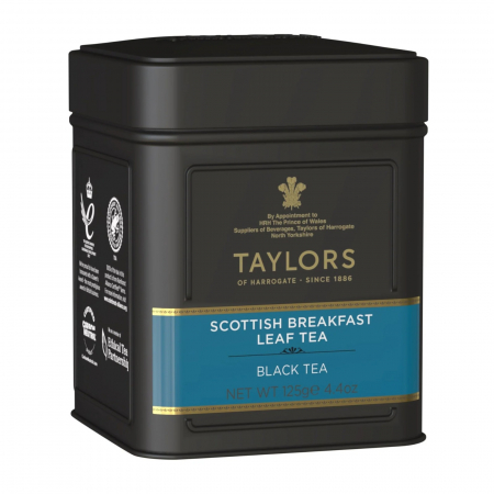Ceai - Taylors Ceai Negru Scottish Breakfast, Cutie Metalica, Frunze, 125 gr.