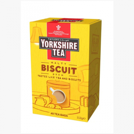 Ceai Plic - Taylors Ceai Negru Yorkshire Biscuit Brew, 40 pliculete neambalate individual, 112 gr.