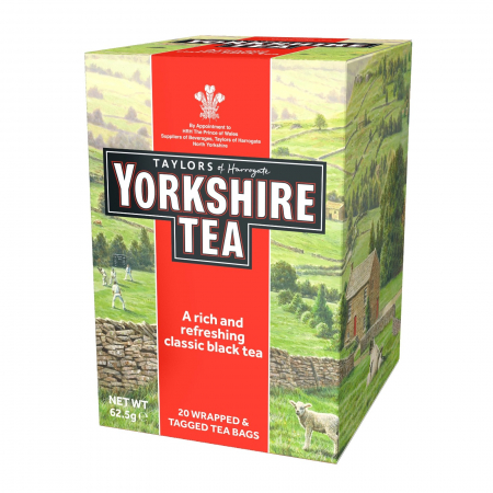 Ceai Plic - Taylors Ceai Negru Yorkshire Clasic, 20 pliculete ambalate individual, 62.5 gr.