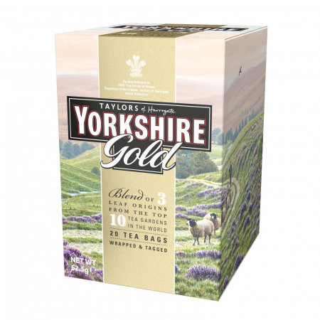 Ceai Plic - Taylors Ceai Negru Yorkshire Gold , 20 pliculete ambalate individual, 62.5 gr.