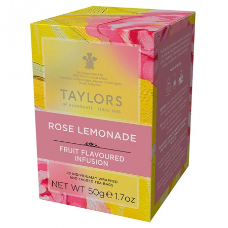 Ceai Plic - Taylors Infuzie Ceai Limonada Trandafir, 20 pliculete ambalate individual, 50 gr.