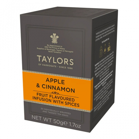 Ceai Plic - Taylors Infuzie Ceai Mar si Scortisoara, 20 pliculete ambalate individual, 50 gr.