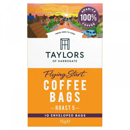 Cafea Instant - Taylors Plicuri Cafea Flying Start, 10 pliculete ambalate individual, 100% Arabica, 75 gr.
