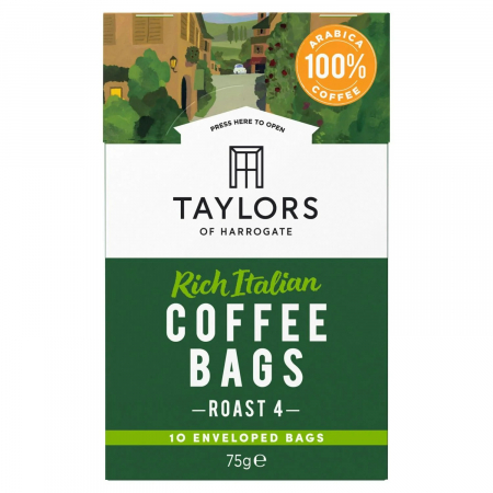 Cafea Instant - Taylors Plicuri Cafea Rich Italian, 100% Arabica, 10 pliculete, 75 gr.