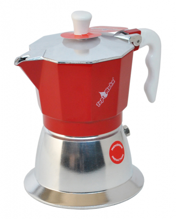Moka Pot Ibrice Filtre cafea - Top Moka Cafetiera Moka Pot Inductie 2 cesti rosie Italia