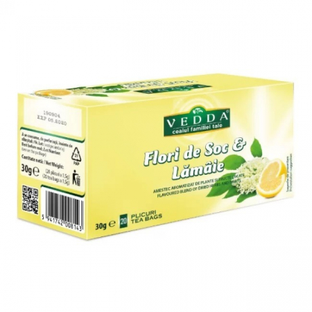 Ceai Plic - Vedda Ceai Flori de Soc & Lamaie - 20 plicuri / 1.5 gr