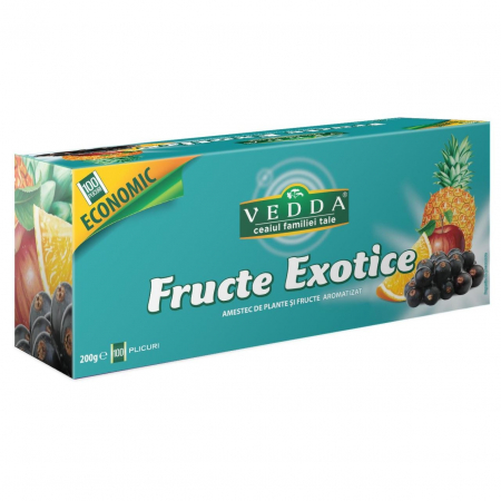 Ceai Plic - Vedda Ceai Fructele Exotice 100 plicuri / 2gr - Pachet Economic