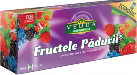 Ceai Plic - Vedda Ceai Fructele Padurii 100 plicuri / 2gr - Pachet Economic