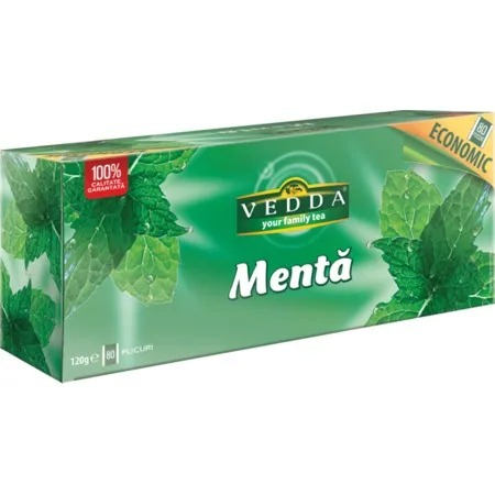 Ceai Plic - Vedda Ceai Menta 80 plicuri / 1,5gr - Pachet Economic