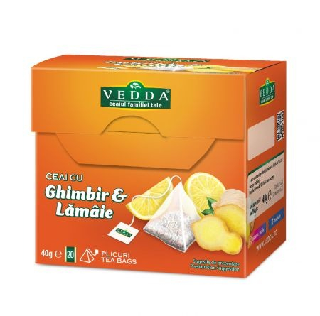 Ceai Plic - Vedda Ceai Piramida Ginger Lemon 20*2g