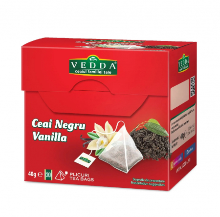Ceai Plic - Vedda Ceai Piramida Negru Vanilla 20*2g
