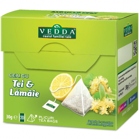 Ceai Plic - Vedda Ceai Piramida Tei cu Lamaie 20*1.5g
