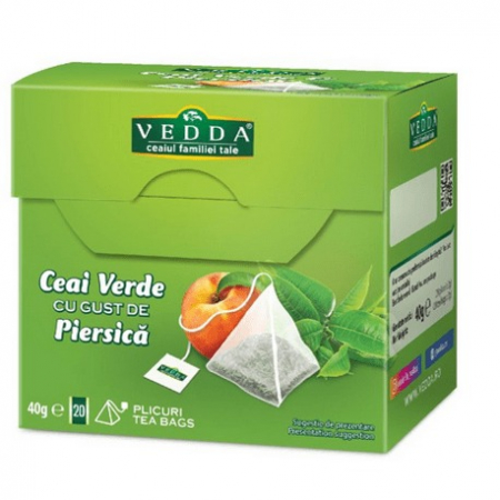 Ceai Plic - Vedda Ceai Piramida Verde & Piersica 20*2g