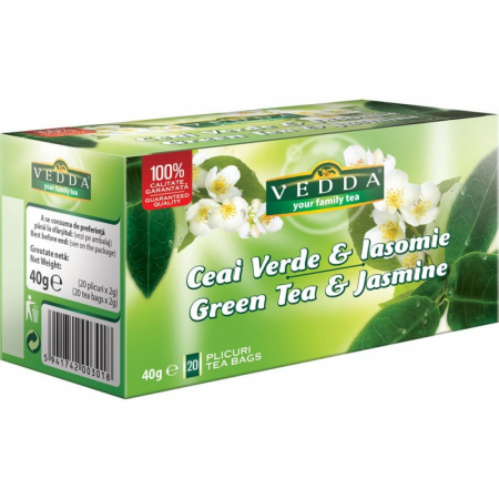 Ceai Plic - Vedda Ceai Verde & Iasomie - 20 plicuri /2gr