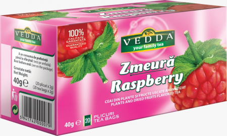 Ceai Plic - Vedda Ceai Zmeura - 20 plicuri / 2 gr