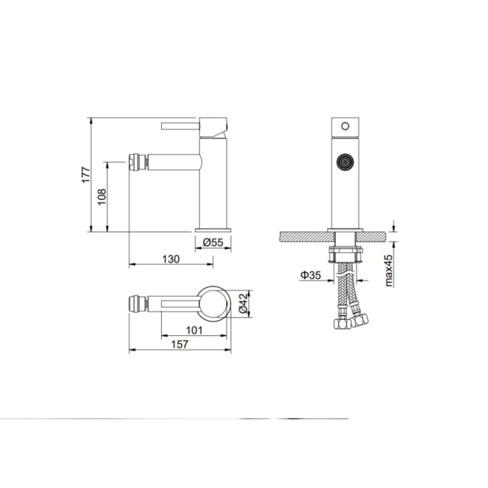 Baterie bideu ASTRO - Crom [2]