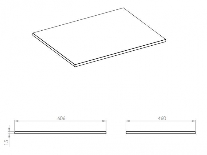 Blat din marmura 60/46/1,5 alb mat - MONTEREY [3]