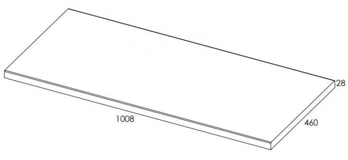 Blat din mdf infoliat 100/46/2,8 alb lucios - Monterey [2]