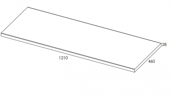 Blat din mdf infoliat 120/46/2,8 alb lucios - Monterey [2]