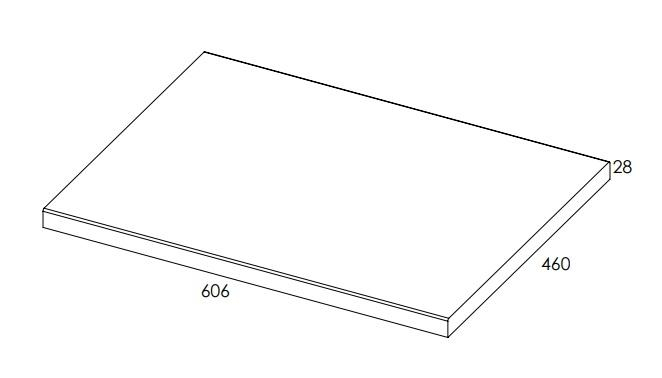 Blat din mdf infoliat 60/46/2,8 alb lucios - Monterey [2]