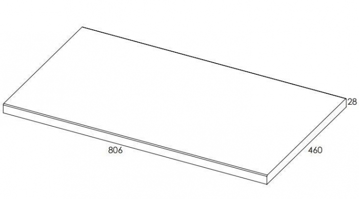 Blat din mdf infoliat 80/46/2,8 alb lucios - Monterey [2]