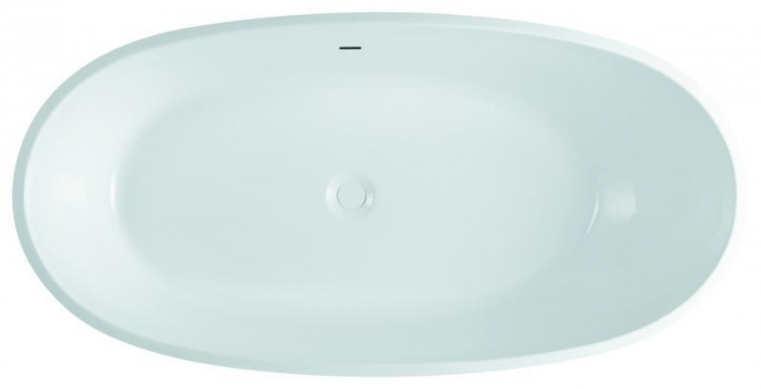 Cadă SILK din acril, freestanding, de mijloc, 170x85cm - alb lucios [4]