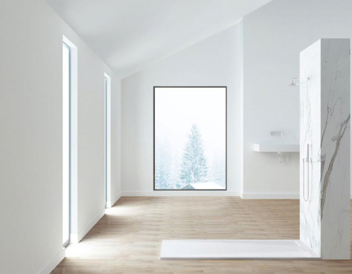 Cădiță de duș STONE 120x90 cm – Marmură Turnată, Alb Mat [3]