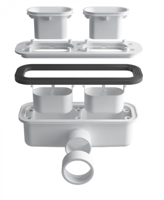 Cădiță de duș STONE 120x90 cm – Marmură Turnată, Negru Mat [6]