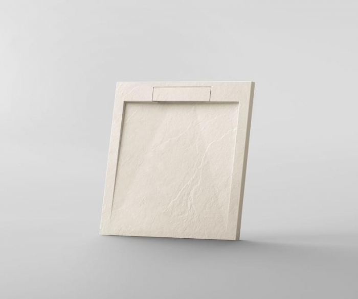 Cădiță de duș STONE 90x90 cm – Marmură Turnată, Bej Mat [6]