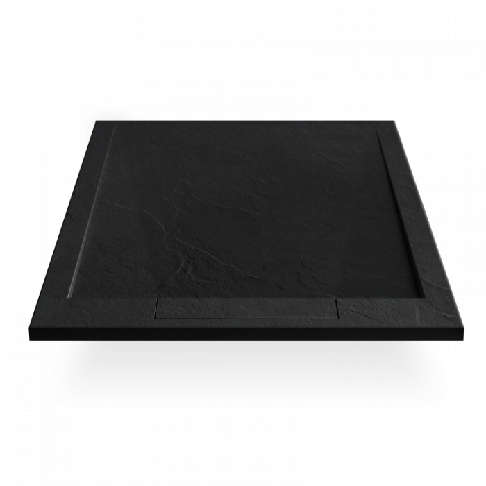 Cădiță de duș STONE 90x90 cm – Marmură Turnată, Negru Mat [6]