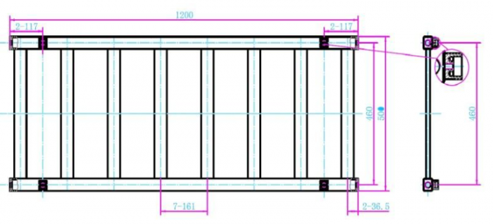 Calorifer portprosop CUBE CHROME 1200x500mm - crom [2]