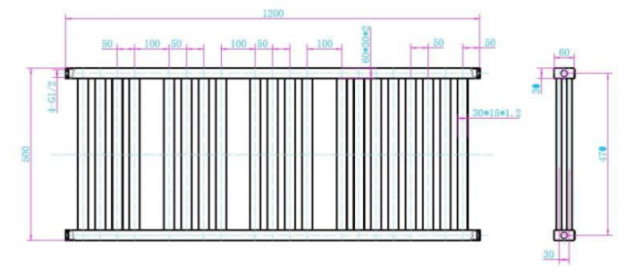 Calorifer portprosop DUO WHITE 1200x500mm - alb lucios [3]