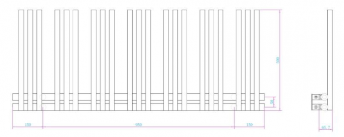 Calorifer portprosop LINEAR WHITE 1250x500mm - alb lucios [3]