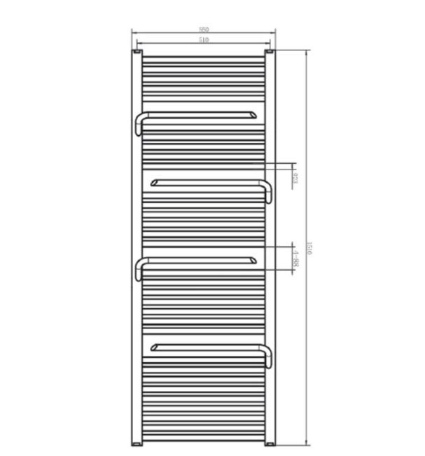 Calorifer portprosop SMART WHITE 1510x550mm - alb lucios [2]