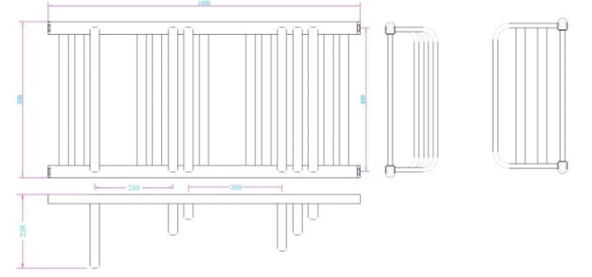 Calorifer portprosop STEP BLACK 1000x500mm - negru mat [2]