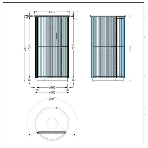 Dulap baie rotund SOROYA 40cm - Nuc [2]