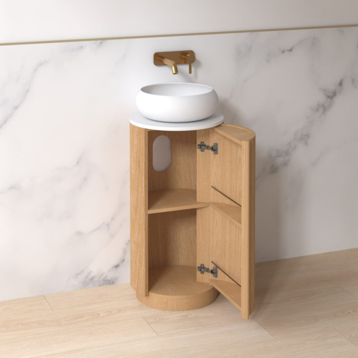 Dulap baie rotund SOROYA 40cm - Stejar [5]