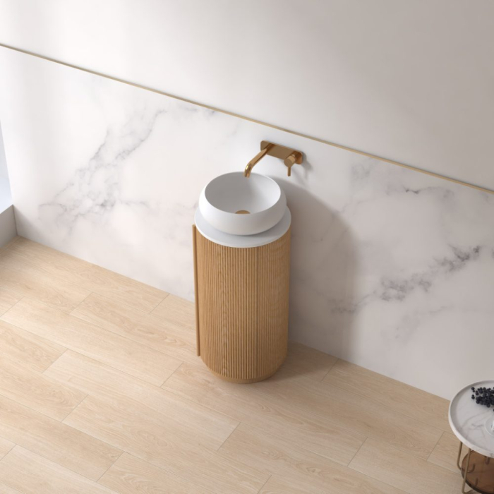 Dulap baie rotund SOROYA 40cm - Stejar [4]