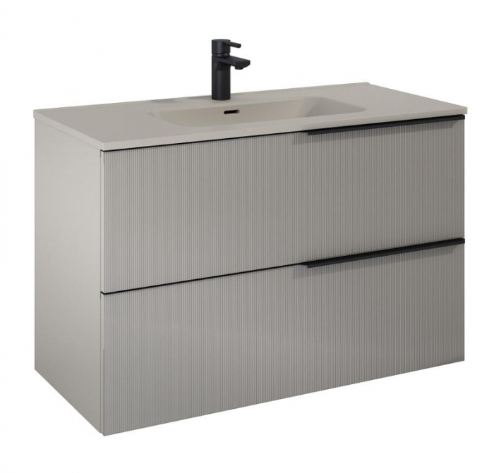 Dulap de baie cu 2 sertare 100x45,3x63,5 -  bej mat - Monterey Glass [3]