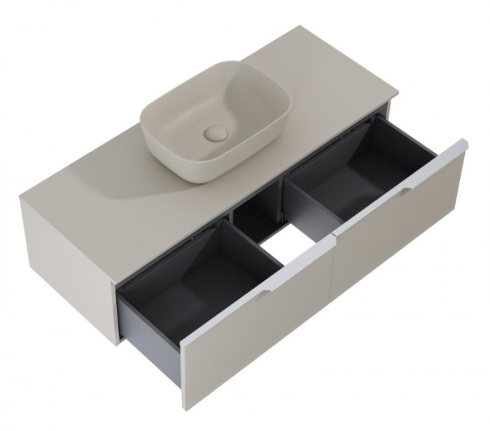 Dulap de baie cu 2 sertare 120x45,3x31,8 -  bej mat - Monterey Glass [2]