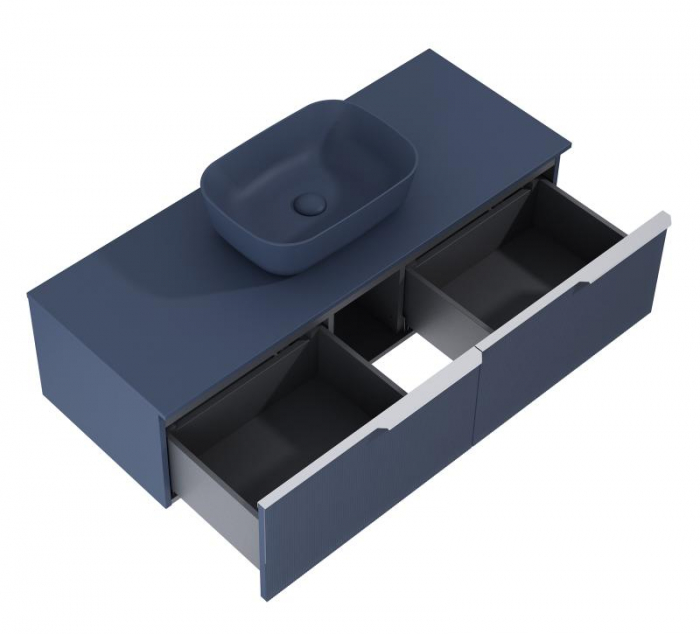 Dulap de baie cu 2 sertare 120x45,3x31,8  -  navy blue mat - Monterey Glass [4]