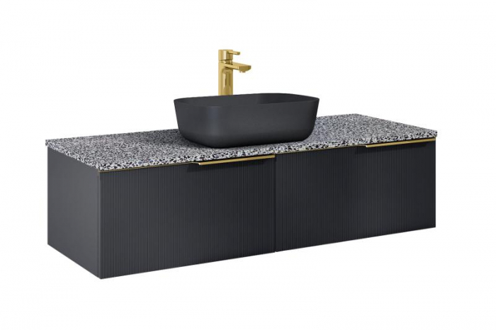 Dulap de baie cu 2 sertare 120x45,3x31,8 -  negru mat - Monterey Glass [2]